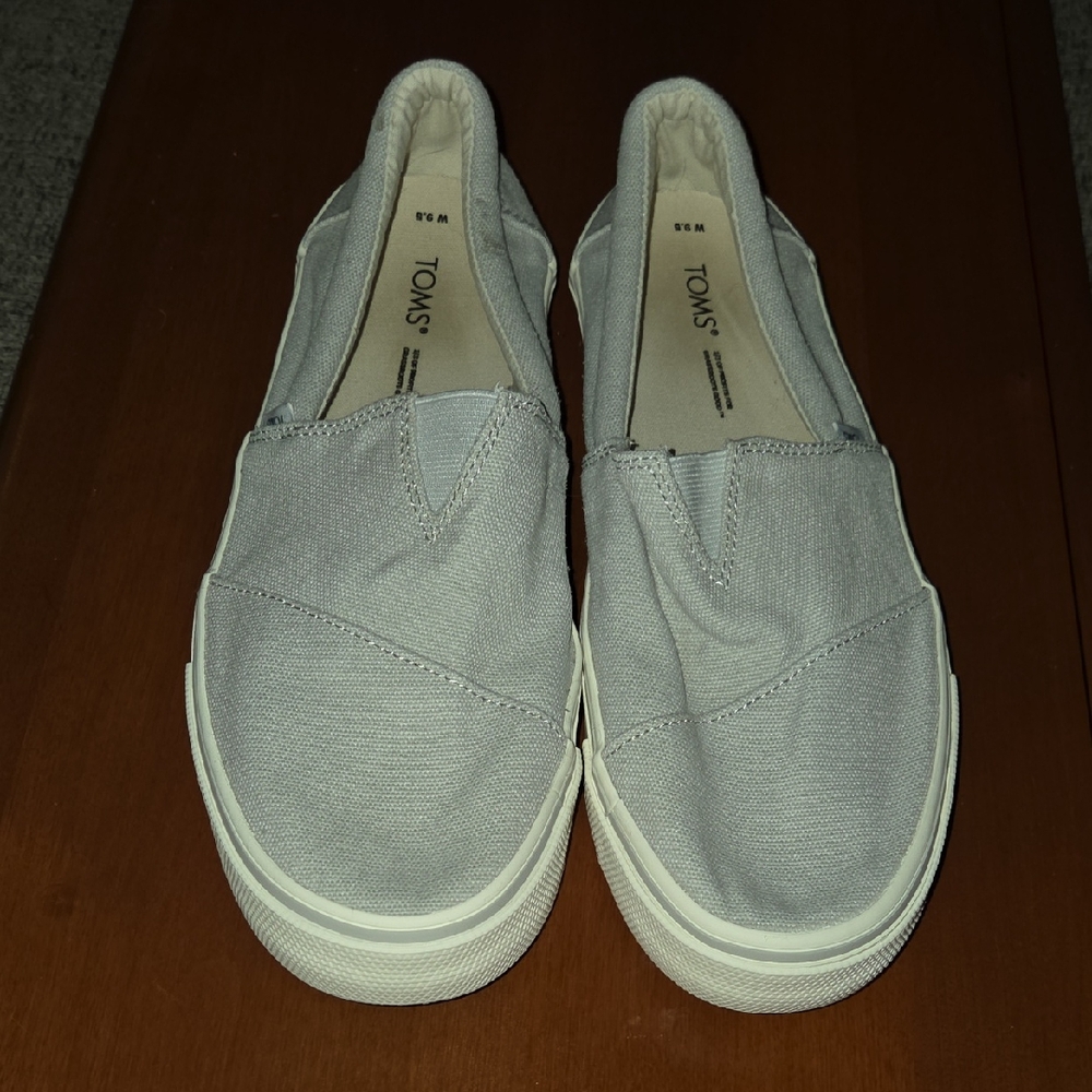 TOMS Light Gray Canvas Slip-Ons
